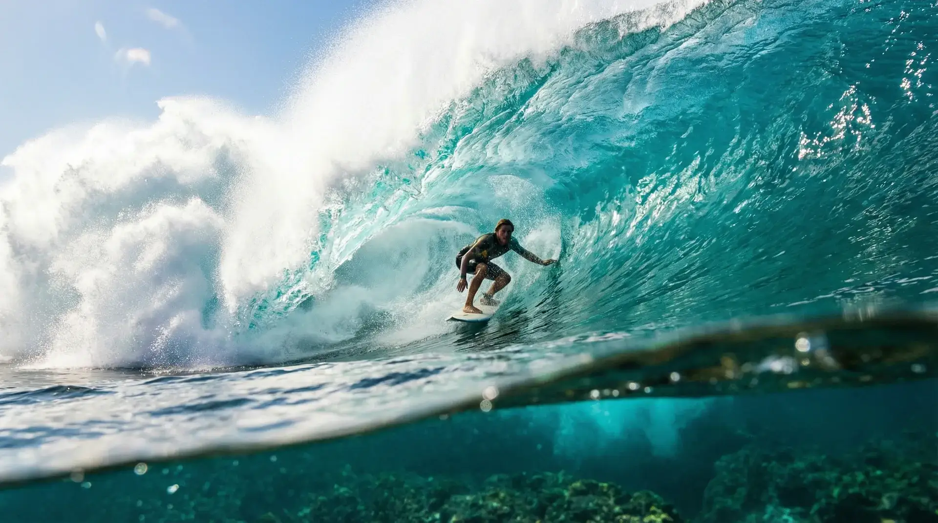 巨浪冲浪管道内部 - 打飞机 震撼视角