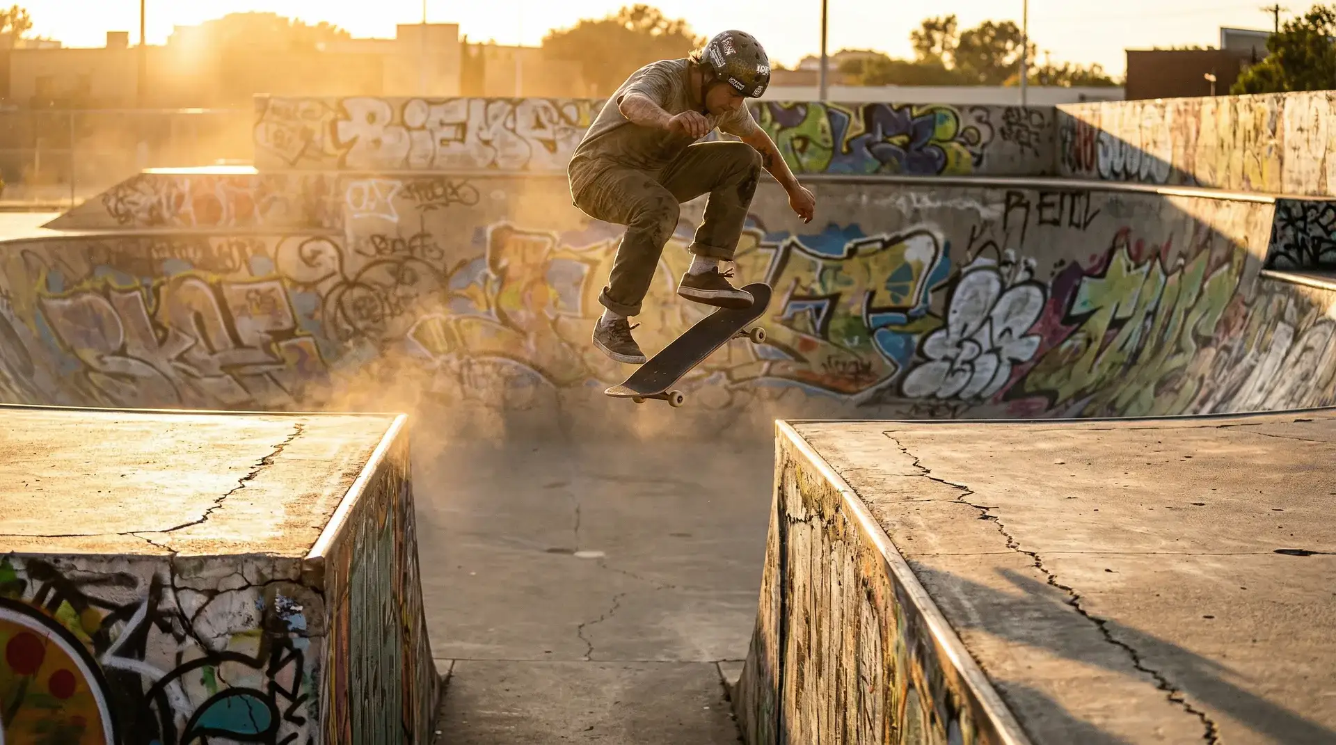滑板跳跃城市障碍 - 打飞机 街头实录