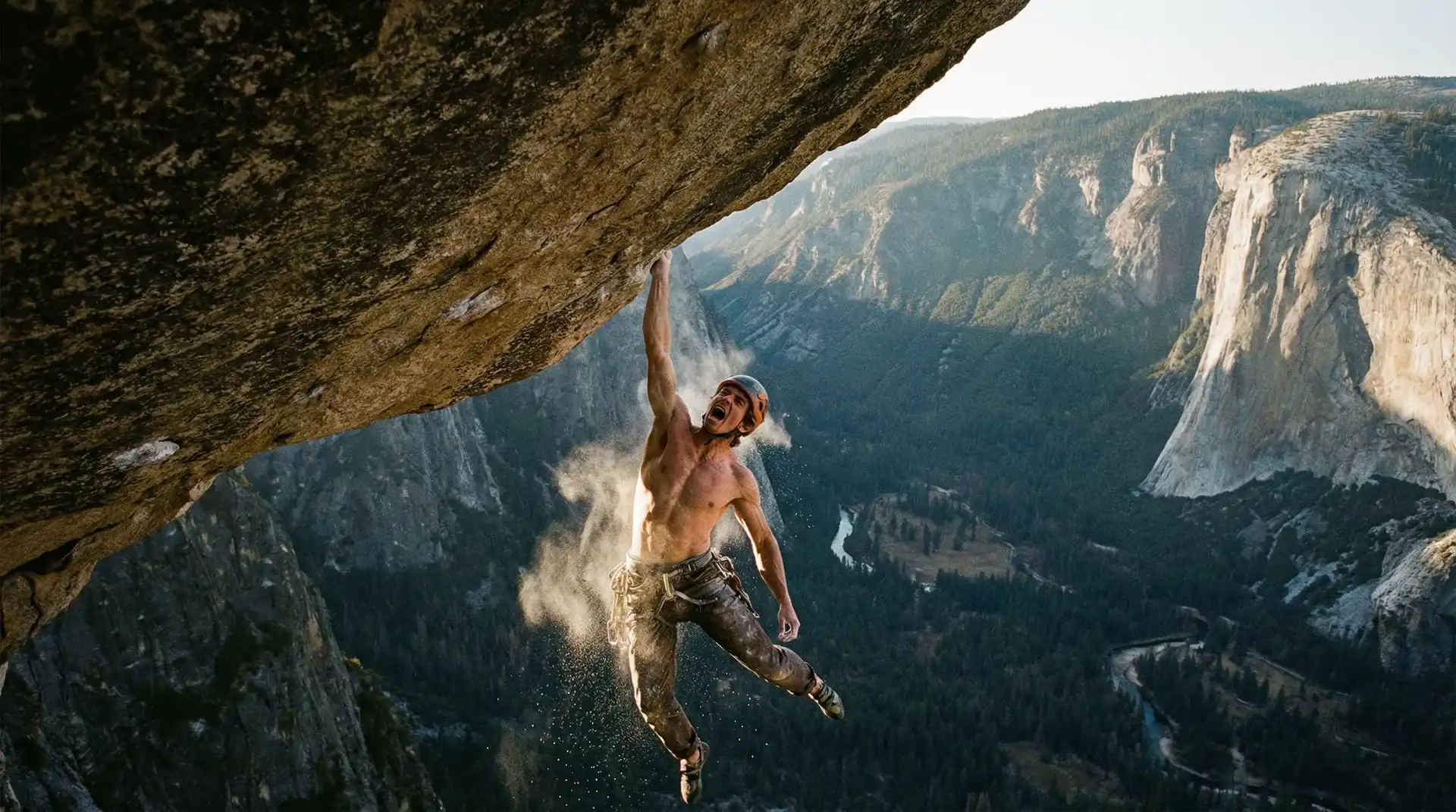 徒手攀岩悬崖峭壁 - 打飞机 极限记录